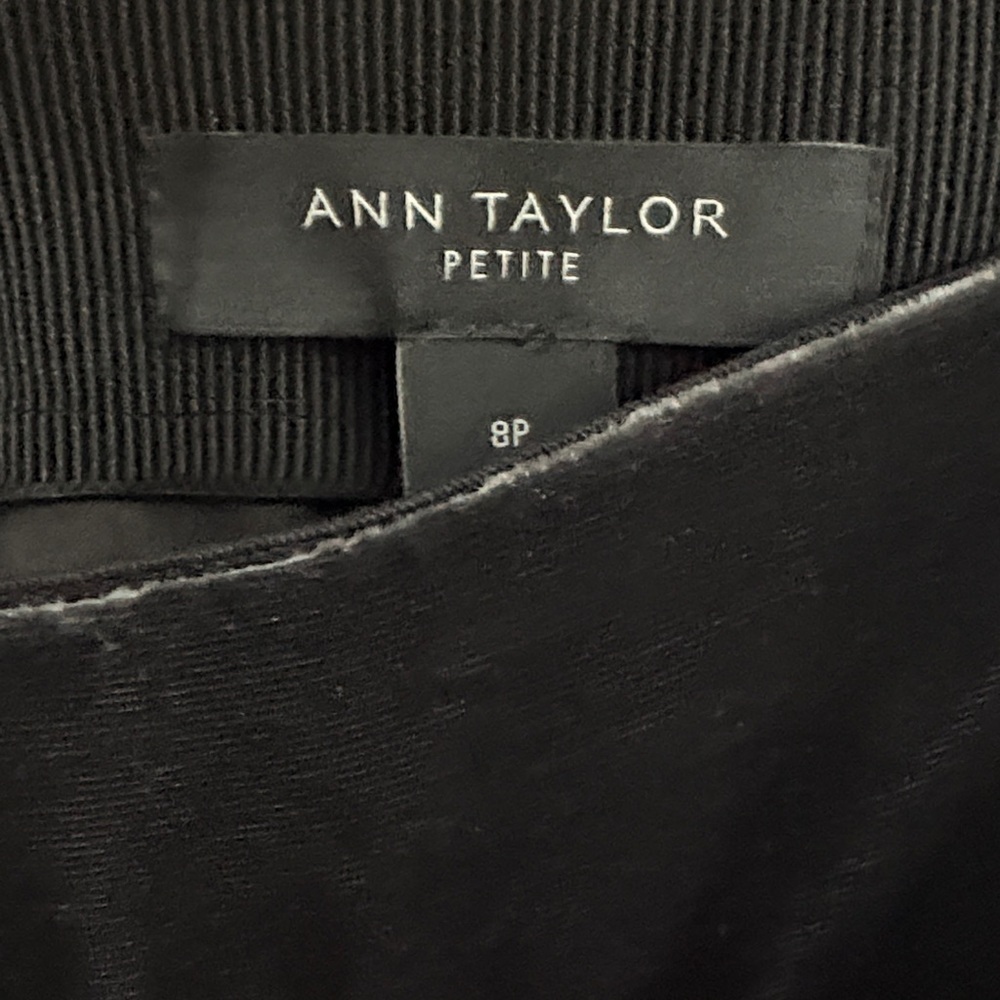 Ann Taylor Black Asymmetrical Velvet Mini Skirt - Picture 2 of 5